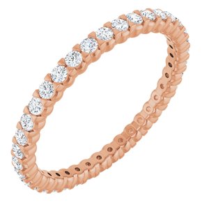 14K Rose Gold 3/8 CTW Natural Diamond Eternity Band Size 4