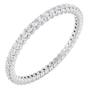 14K White Gold 1/2 CTW Natural Diamond Eternity Band Size 8