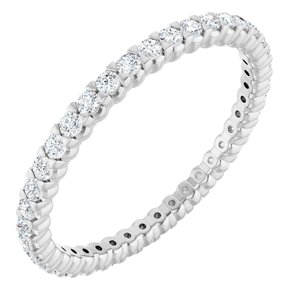 14K White Gold 3/8 CTW Natural Diamond Eternity Band Size 5