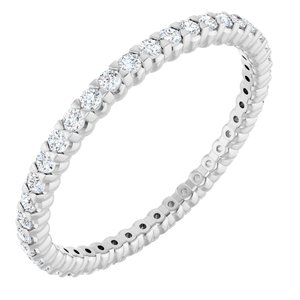 14K White Gold 3/8 CTW Natural Diamond Eternity Band Size 6