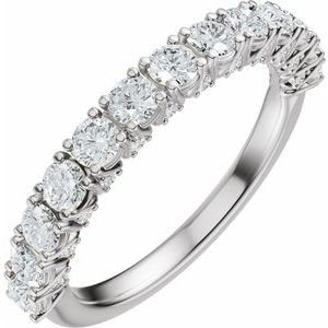 Platinum 1 CTW Natural Diamond Anniversary Band