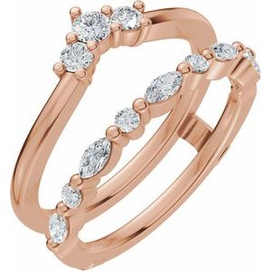 14K Rose Gold 1/2 CTW Lab-Grown Diamond Ring Guard