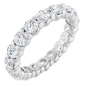 14K White Gold 2 9/10 CTW Natural Diamond Eternity Band Size 8