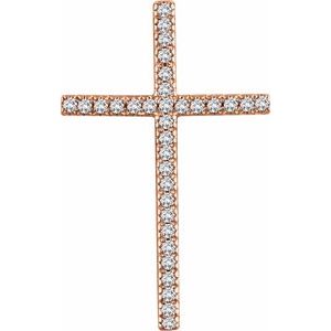 14K Rose Gold 1/2 CTW Natural Diamond Cross Pendant
