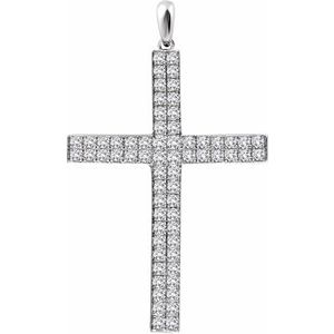14K Yellow Gold 1/2 CTW Natural Diamond Cross Pendant