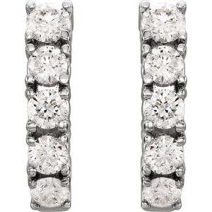 14K White Gold 1 1/2 CTW Lab-Grown Diamond Hoop Earrings