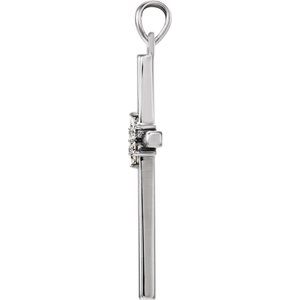 14K Yellow Gold 1/10 CTW Natural Diamond Cross Pendant
