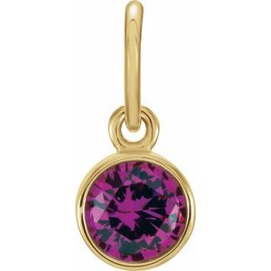 14K Yellow Posh Mommy® Imitation Ruby Charm/Pendant