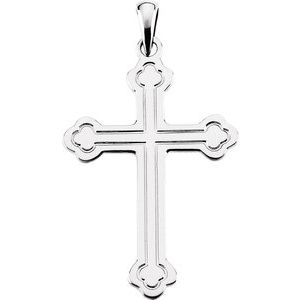 14K White Gold Cross 18" Necklace