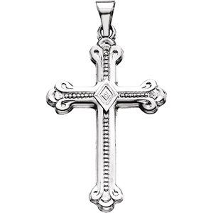 14K Yellow Gold 32x22 mm Cross Pendant