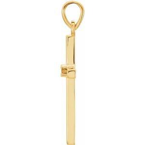 14K Yellow Gold Natural Citrine Cross Pendant