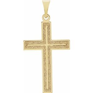14K Yellow Gold 29.4x14 mm Cross Pendant