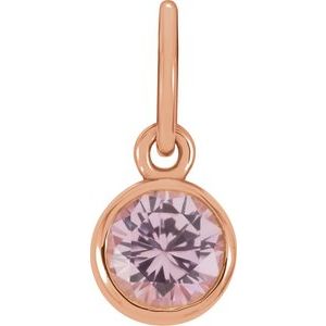 14K Rose Posh Mommy® Imitation Pink Tourmaline Charm/Pendant