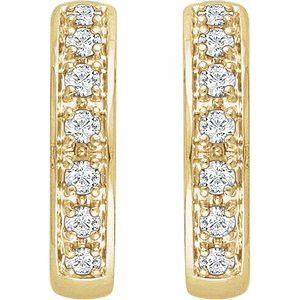 14K Yellow Gold 1/3 CTW Natural Diamond Hinged 15.8 mm Hoop Earring