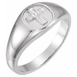 14K Yellow Gold The Rugged Cross® Chastity Ring Size 10