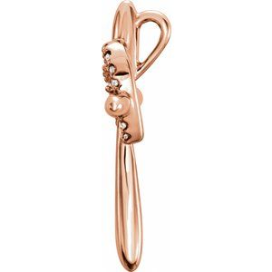 14K Rose Gold .04 CTW Natural Diamond Heart & Cross Pendant