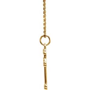 14K Yellow Gold Cross 18" Necklace