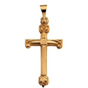 14K Yellow Gold 20x12 mm Cross Pendant