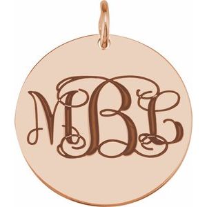 14K Rose Gold Be Posh® Engravable Disc Pendant