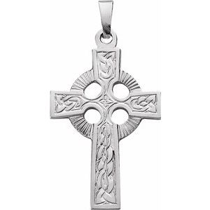 14K Yellow Gold Celtic-Inspired Cross Pendant