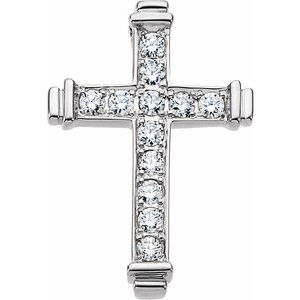 14K Yellow Gold 1/2 CTW Natural Diamond Cross Pendant