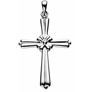14K White Gold Cross Pendant