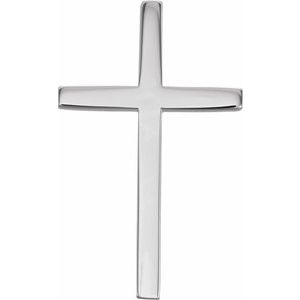 14K White Gold 25.7x15.7 mm Cross Pendant