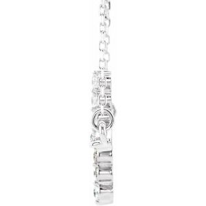 Platinum 1/5 CTW Natural Diamond Sideways Cross 16-18" Necklace