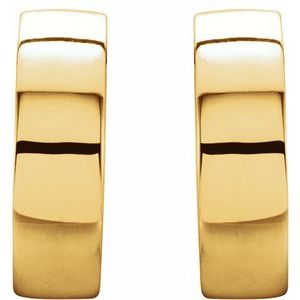 14K Yellow/White Gold Hinged 14.5 mm Hoop Earrings