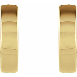 14K Yellow Gold Hinged 10.2 mm Hoop Earrings