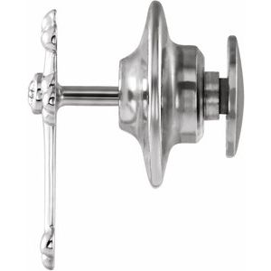 14K White Gold .005 CT Natural Diamond Cross Lapel Pin