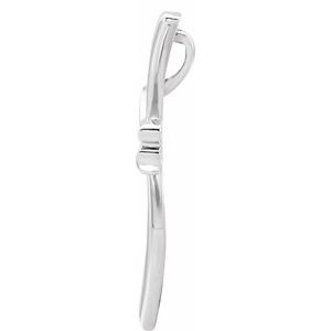 14K White Gold 49.25x30.5 mm Modern Cross Pendant