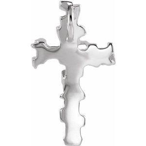 14K White Gold Cross Pendant