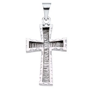 14K White Gold Cross Pendant