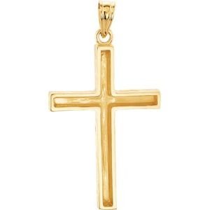 18K Yellow Gold 30x20 mm Cross Pendant