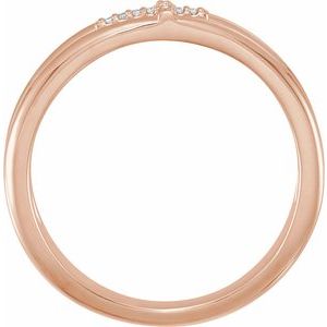 14K Rose Gold .025 CTW Natural Diamond Negative Space Cross Ring