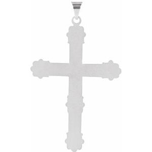 14K White Gold 48x32.5 mm Cross Pendant