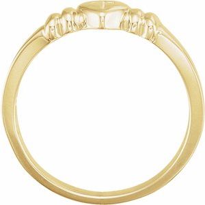10K Yellow Gold Heart & Cross Chastity Ring