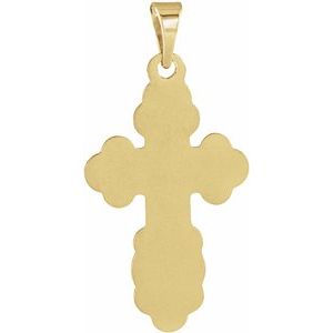 14K Yellow Gold 12x8 mm Orthodox Cross Pendant