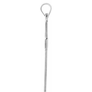 14K White Gold 24x15 mm Cross Pendant