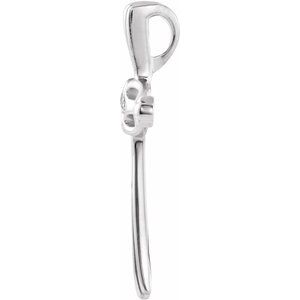14K White Gold .005 CT Natural Diamond Cross Pendant