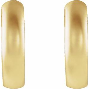 14K Yellow Gold 12 mm Hinged Hoop Earrings