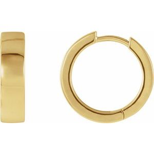 14K Yellow Gold Hinged 16.5 mm Hoop Earring