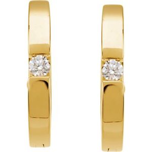 14K Yellow Gold .07 CTW Natural Diamond Hoop Earrings
