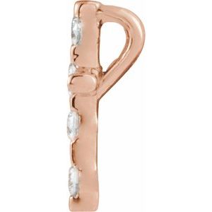14K Rose Gold .08 CTW Natural Diamond Cross Pendant