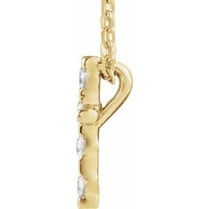 14K Yellow Gold .08 CTW Natural Diamond Cross 16-18" Necklace