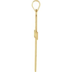 14K Yellow Gold 49.4x25 mm Geometric Cross Pendant