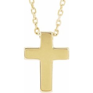 14K Yellow Gold Petite Cross Slide Pendant