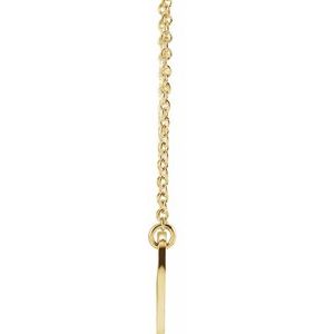 14K Yellow Gold .02 CTW Natural Diamond Heart & Cross 16-18" Necklace