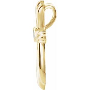 14K Yellow Gold Natural Aquamarine Cross Pendant